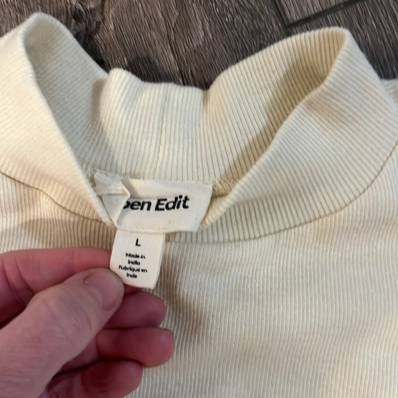 Open Edit cream ribbed top size Large - Picture 3 of 5
